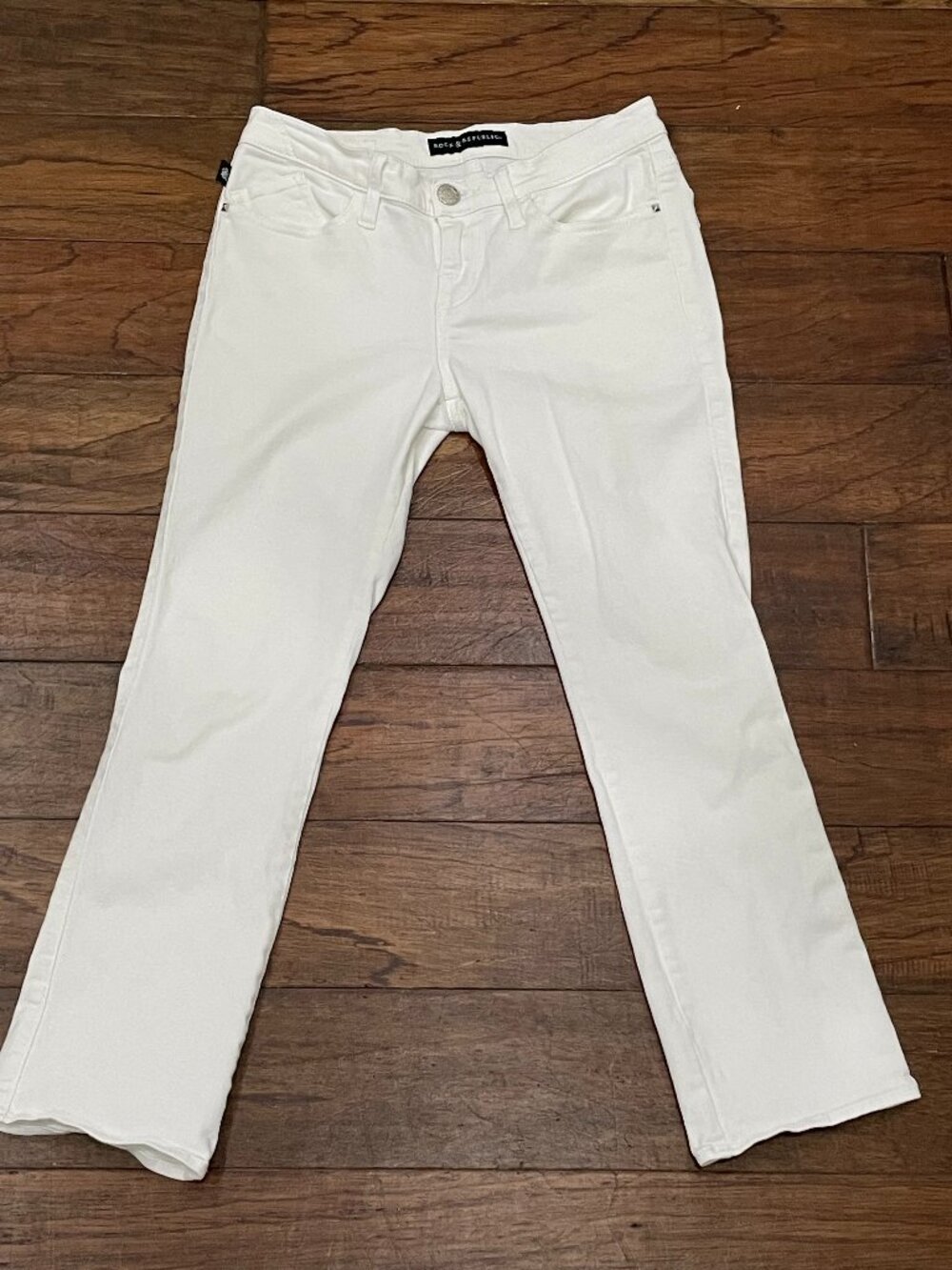 Rock & Republic Kendall White Ankle Skinny Jeans Stretch Mid Rise Size 6